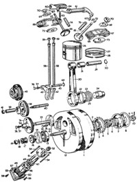 Velocette engine internal view